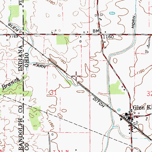 Topographic Map of Glen Karn Ditch, OH