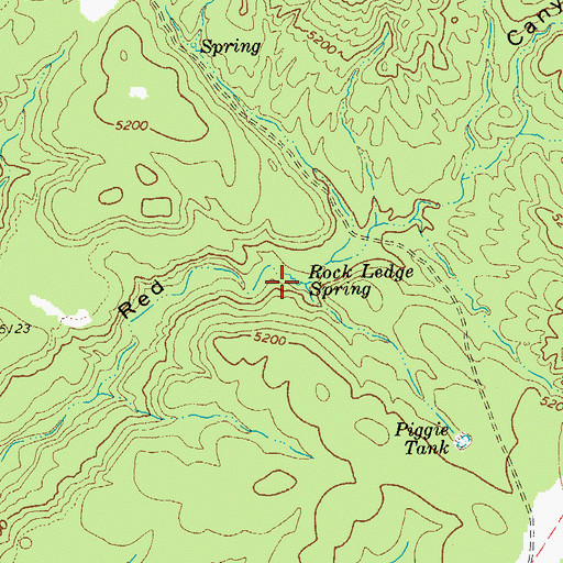 Topographic Map of Rock Ledge Spring, AZ