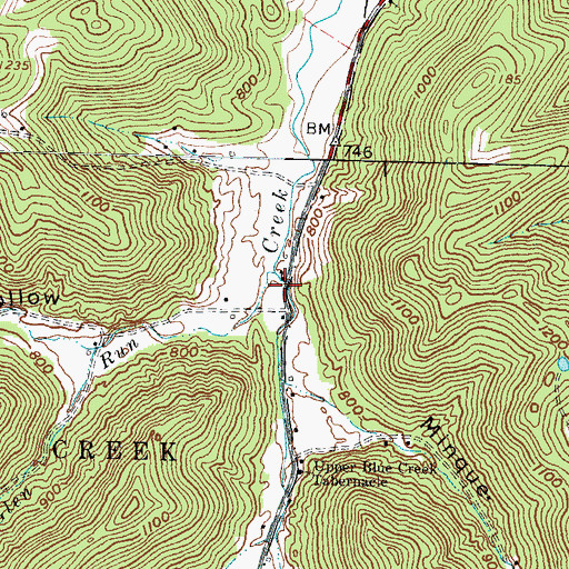 Topographic Map of Glen Run, OH