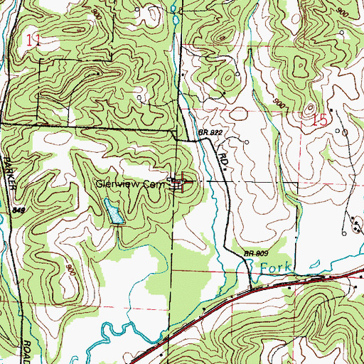 Topographic Map of Glenview Cemetery, OH