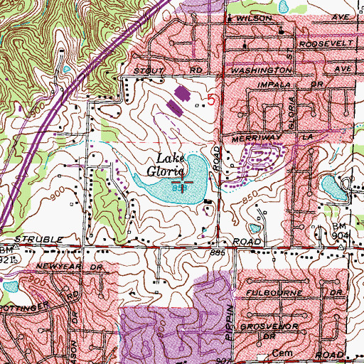 Topographic Map of Lake Gloria, OH