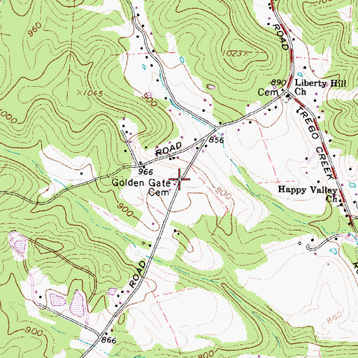 Topographic Map of Golden Gate Cemetery, OH