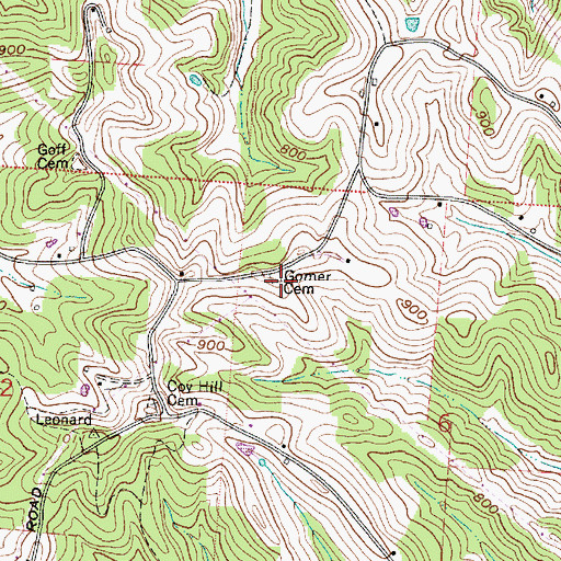 Topographic Map of Gomer Cemetery, OH