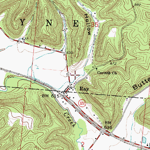 Topographic Map of Good Hollow, OH