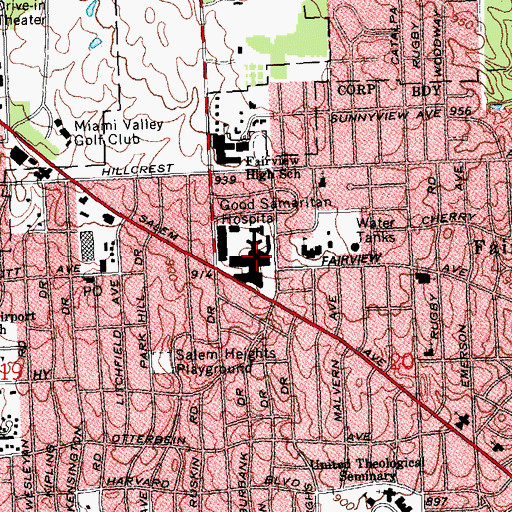 Topographic Map of Good Samaritan Hospital, OH