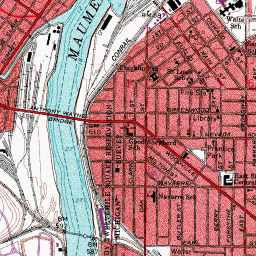 Topographic Map of Aurora Academy, OH