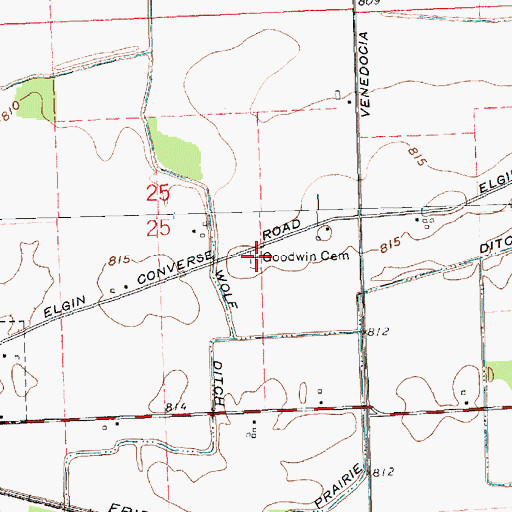 Topographic Map of Goodwin Cemetery, OH