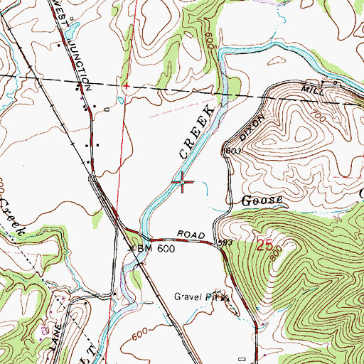 Topographic Map of Goose Creek, OH