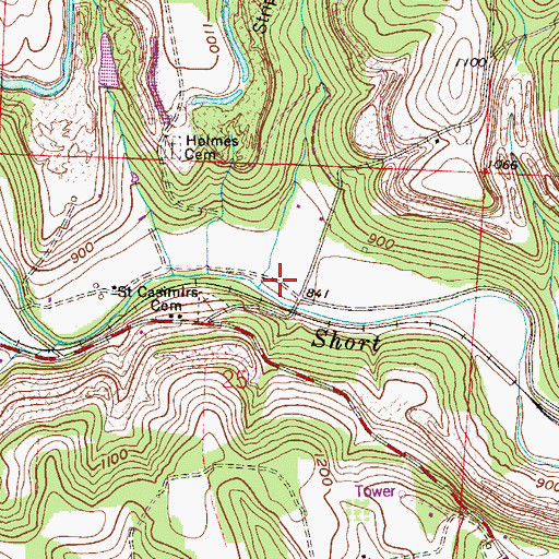 Topographic Map of Goose Run, OH