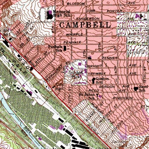 Topographic Map of Gordon Park, OH