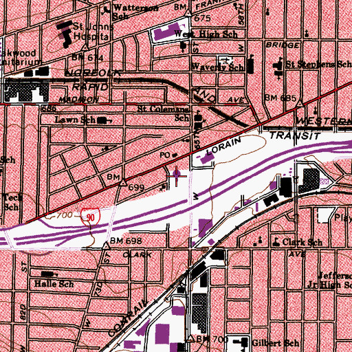 Topographic Map of H Barbara Booker School, OH