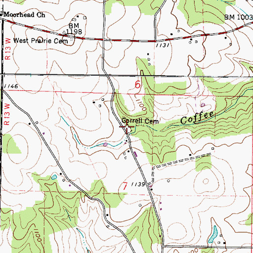 Topographic Map of Gorrell Cemetery, OH