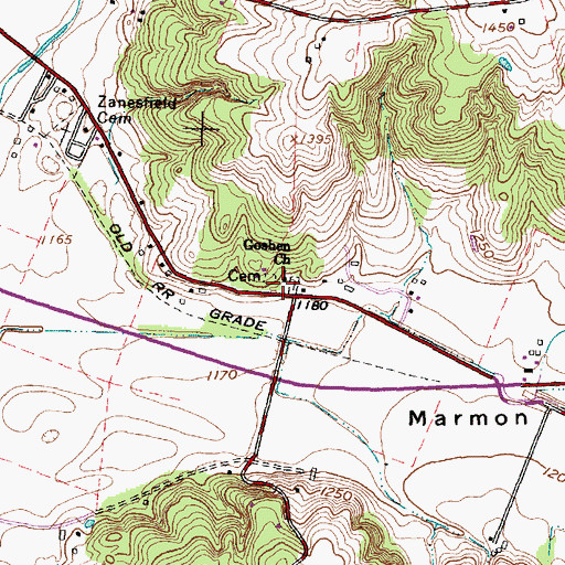 Topographic Map of Goshen Church, OH