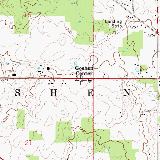 Topographic Map of Goshen Center, OH