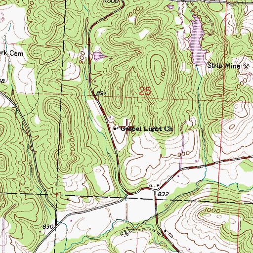 Topographic Map of Gospel Light Church, OH