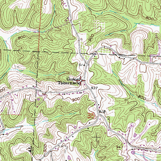 Topographic Map of Gospel Tabernacle, OH
