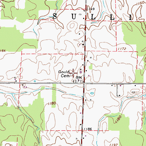 Topographic Map of Gould Cemetery, OH