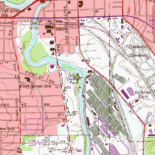 Topographic Map of Gould Stewart Park, OH