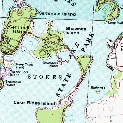Topographic Map of Governors Island, OH