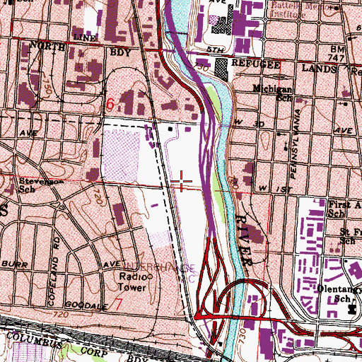 Topographic Map of Gowdy Park, OH