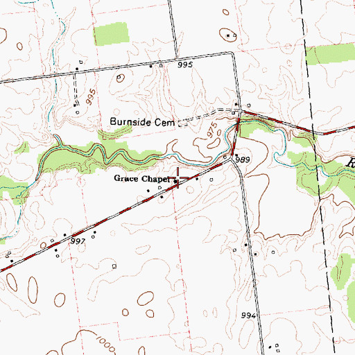 Topographic Map of Grace Chapel, OH