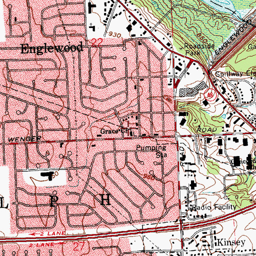 Topographic Map of Grace Church, OH