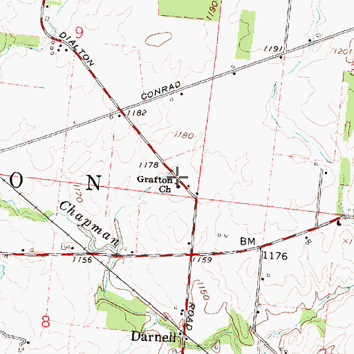 Topographic Map of Grafton Church, OH