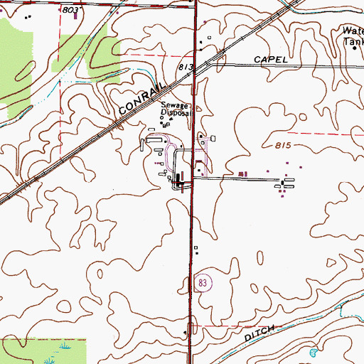 Topographic Map of Grafton State Farm, OH
