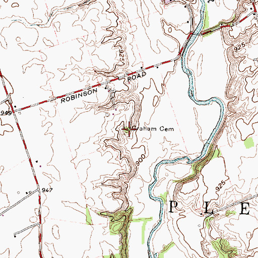 Topographic Map of Graham Cemetery, OH