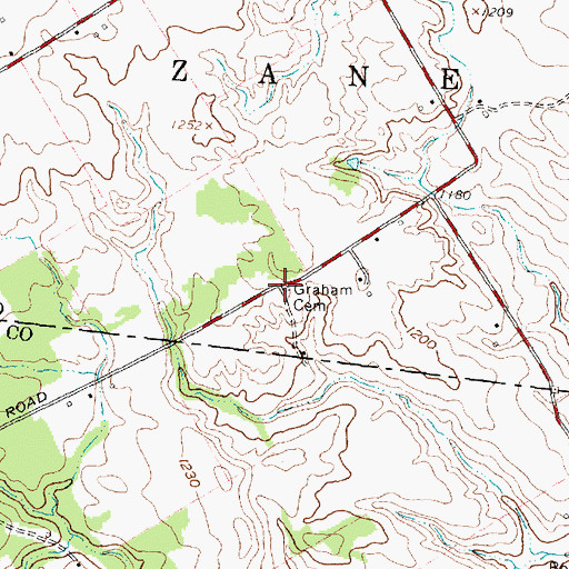 Topographic Map of Graham Cemetery, OH