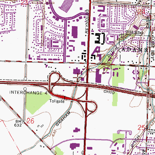 Topographic Map of Graham Ditch, OH