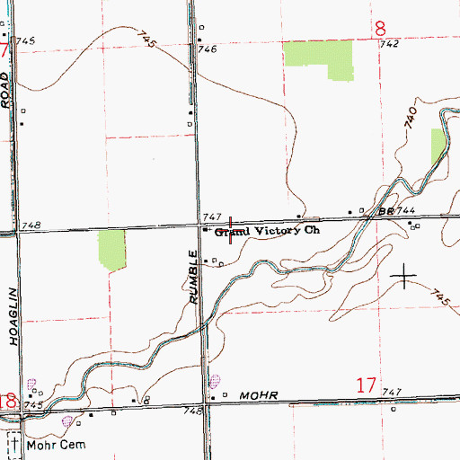Topographic Map of Grand Victory Church, OH