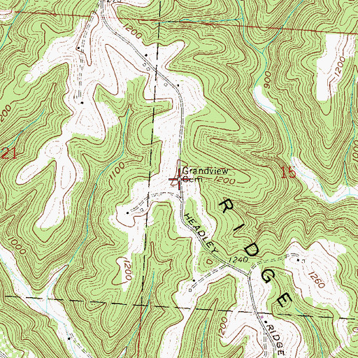 Topographic Map of Grandview Cemetery, OH