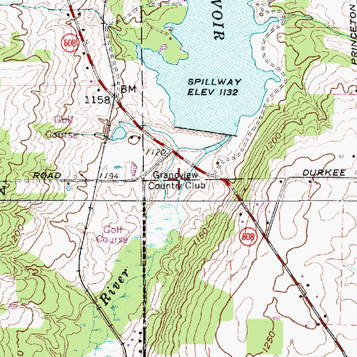 Topographic Map of Grandview Country Club, OH