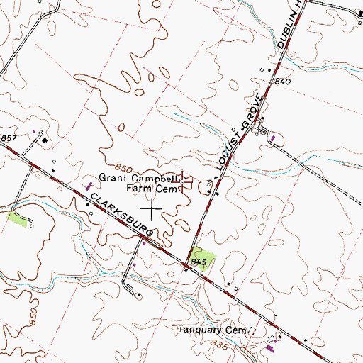 Topographic Map of Grant Campbell Farm Cemetery, OH