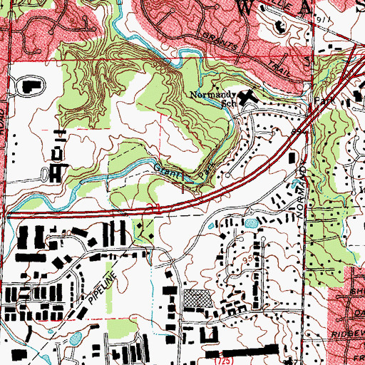 Topographic Map of Grant Park, OH