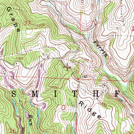 Topographic Map of Grape Ridge, OH