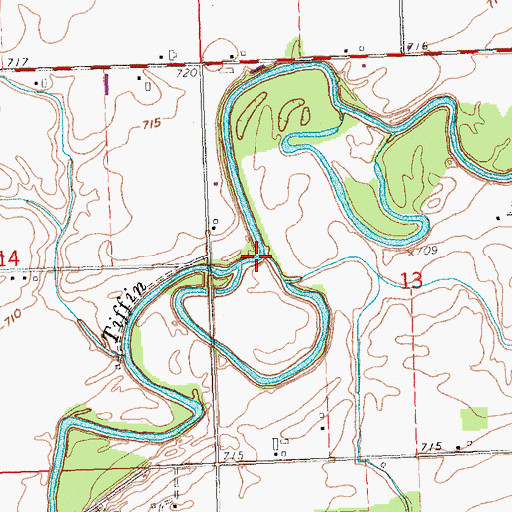 Topographic Map of Grass Run, OH