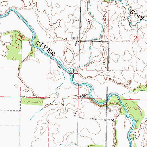 Topographic Map of Grass Run, OH