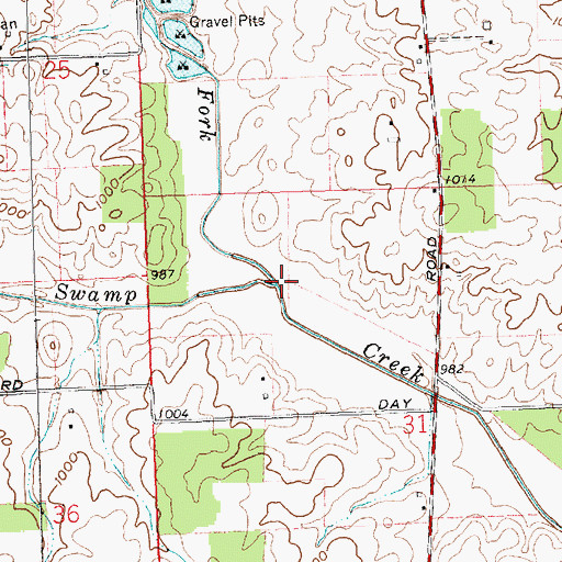 Topographic Map of Grassy Fork, OH