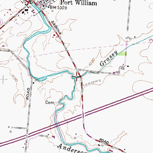 Topographic Map of Grassy Run, OH