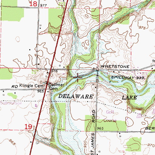 Topographic Map of Grave Creek, OH