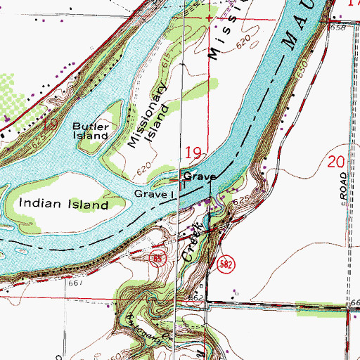Topographic Map of Grave Island, OH