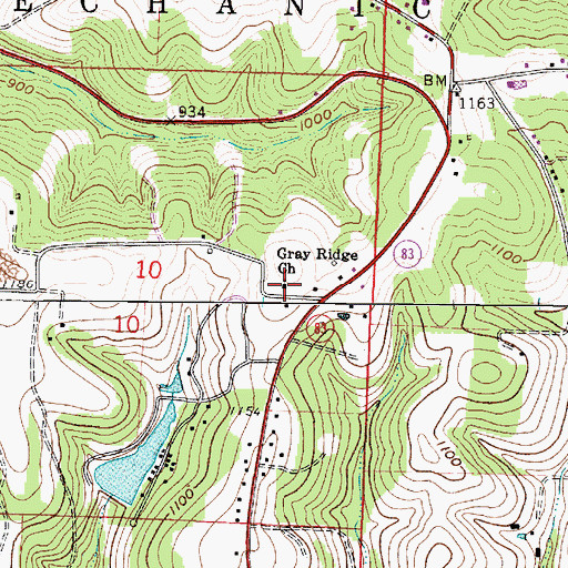 Topographic Map of Gray Ridge Church, OH