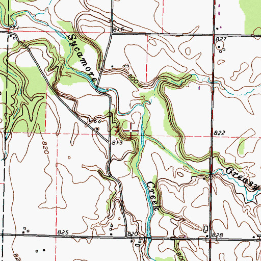 Topographic Map of Greasy Run, OH