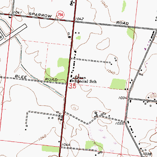 Topographic Map of Green Special School, OH