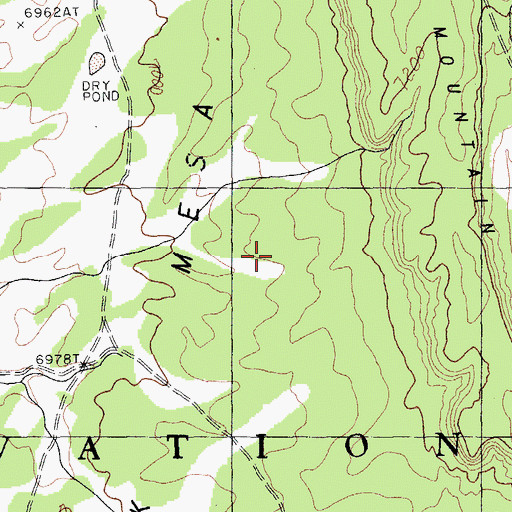 Topographic Map of Rock Mesa, AZ