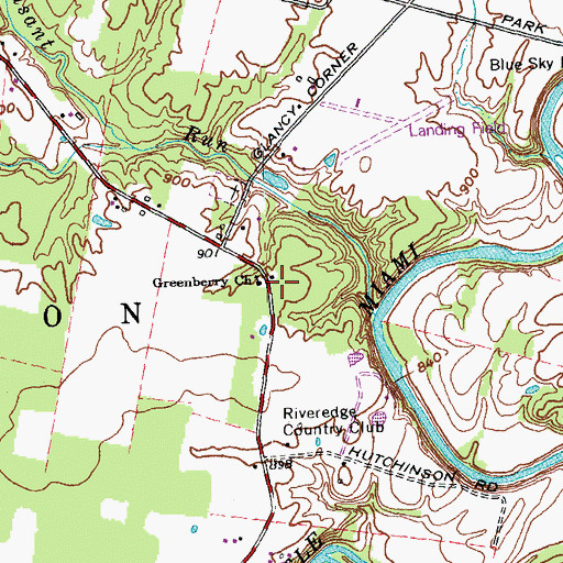 Topographic Map of Greenberry Church, OH