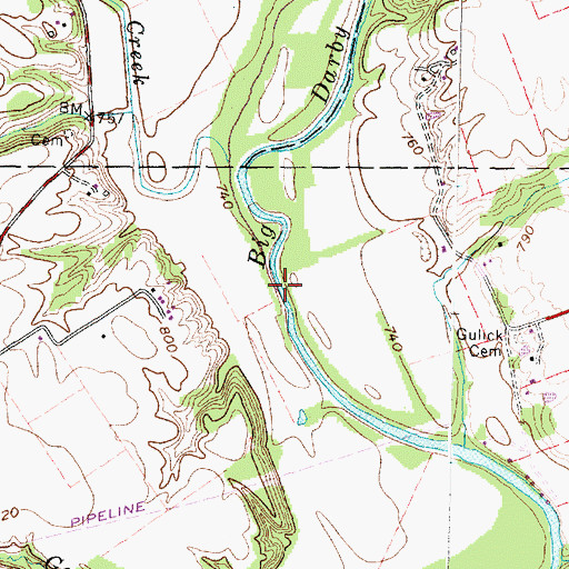 Topographic Map of Greenbrier Creek, OH