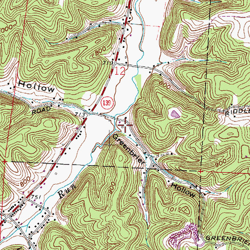 Topographic Map of Greenbrier Hollow, OH